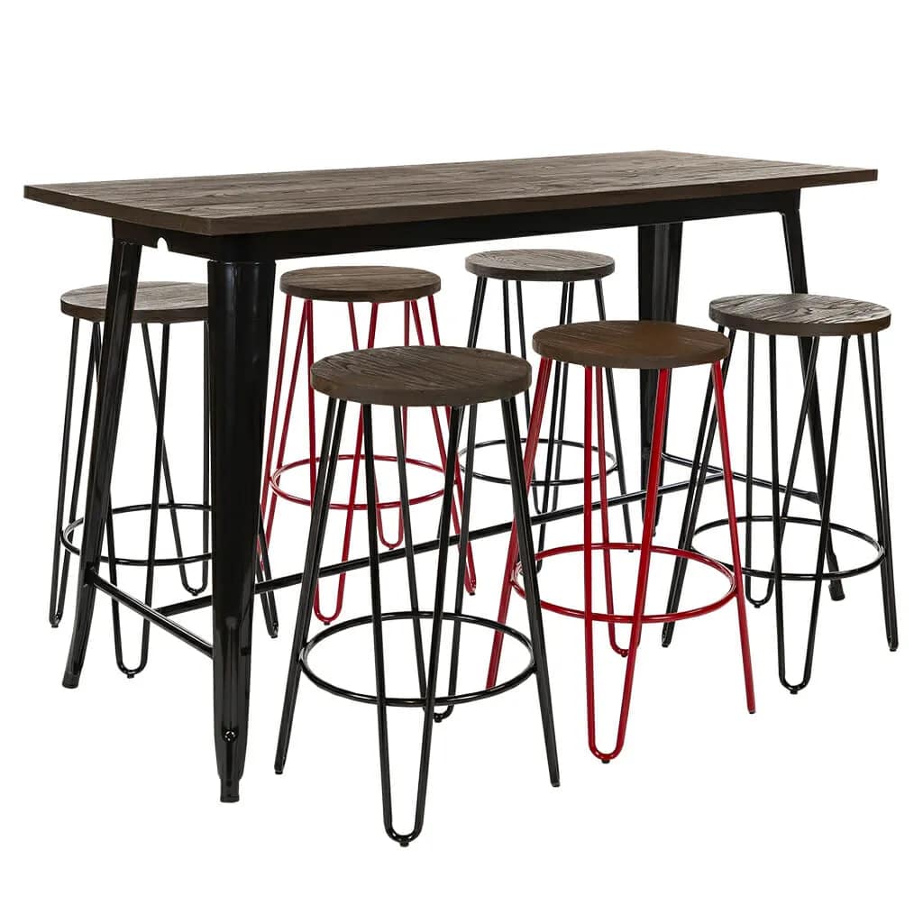Hairpin Kitchen Stool Raw Timber Seat - Image 6