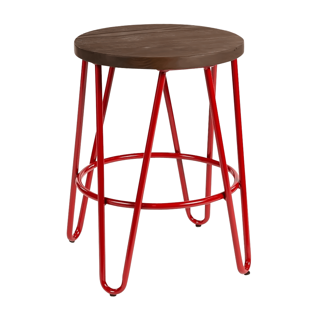 Hairpin stool red