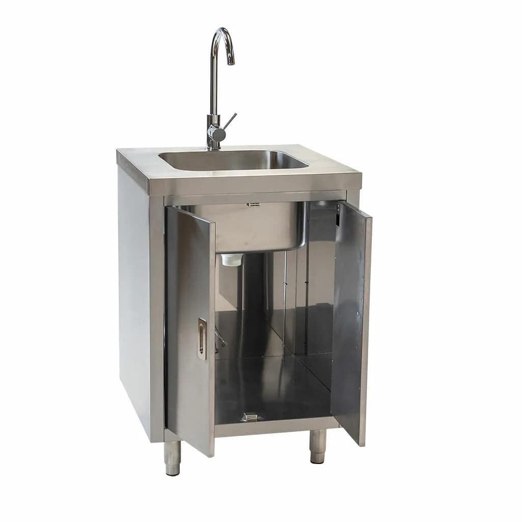 Stainless Steel Cabinet with fully integrated sink 61 x 61 x 90cm high - Image 2