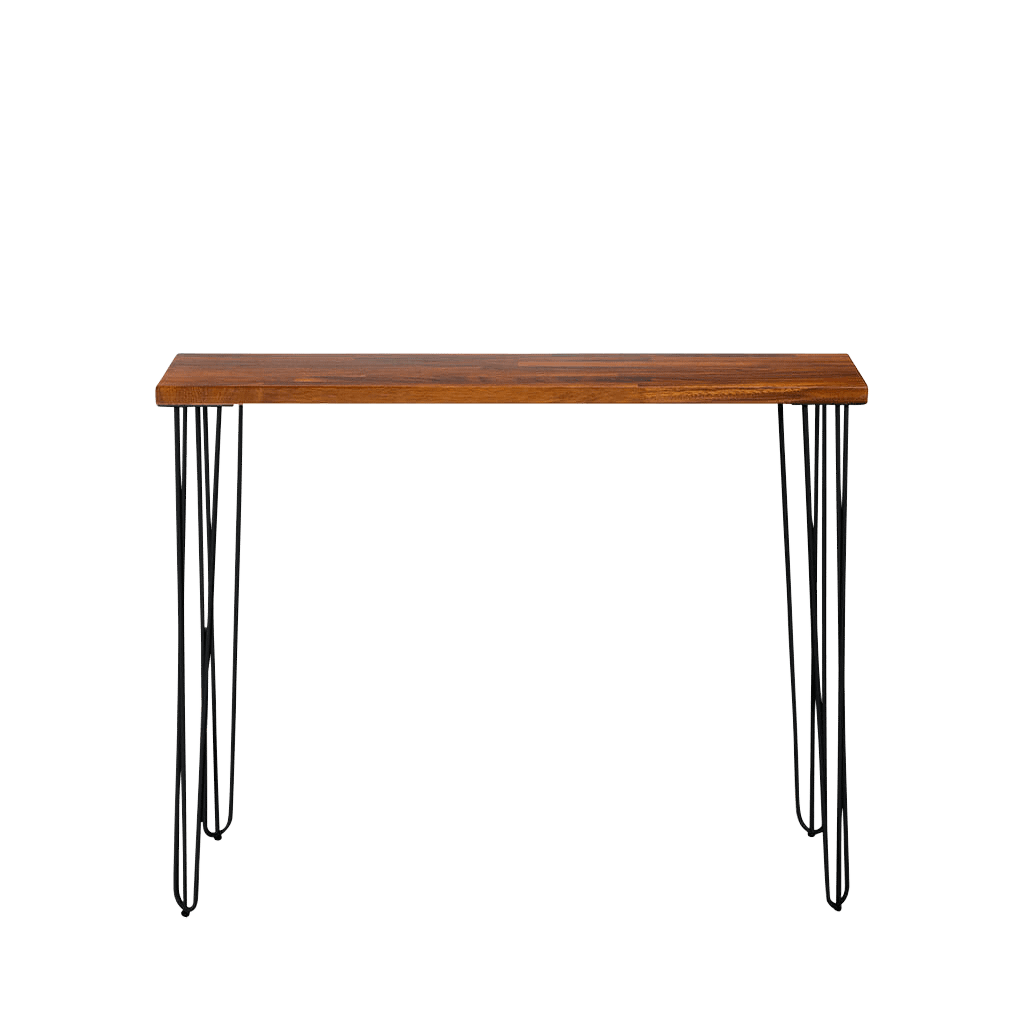 Hairpin Dry Bar Table Walnut Top 150 x 35cm - Image 1