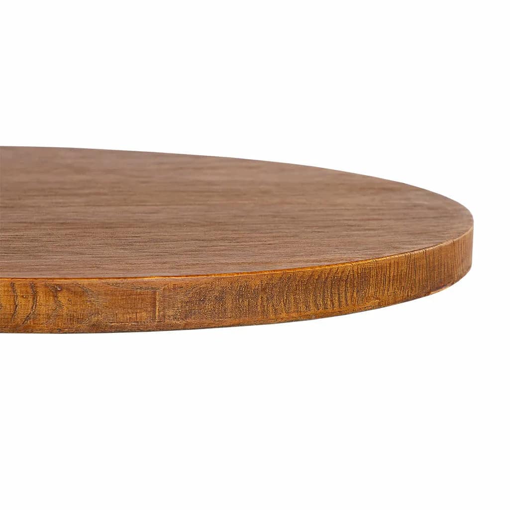 Round Pietra Cement Table Top, Oak Look - Image 2