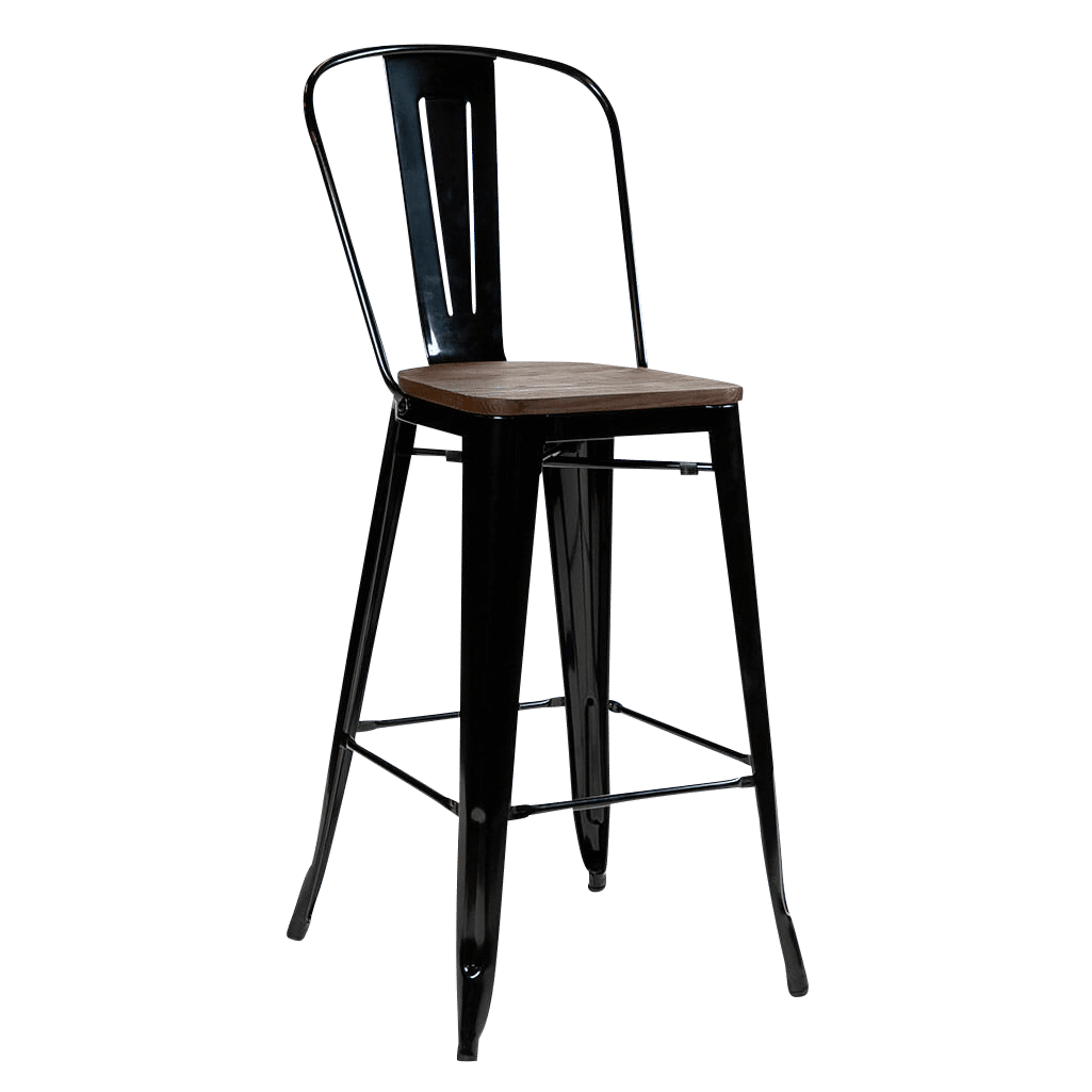 Replica Tolix Bar Stool with Backrest - Image 1