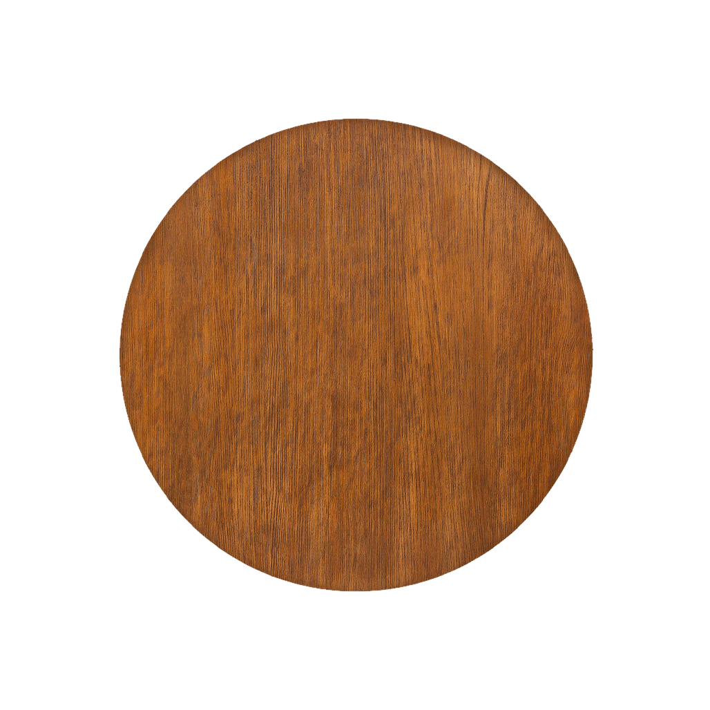 Round Pietra Cement Table Top, Oak Look - Image 1