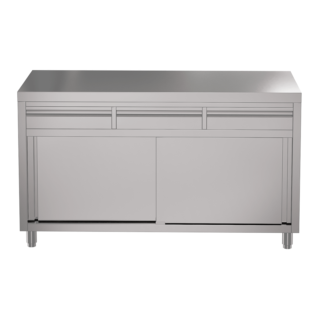 CAB1500 Stainless Steel Restaurant Cabinet 150 x 61 x 90cm high - Image 1