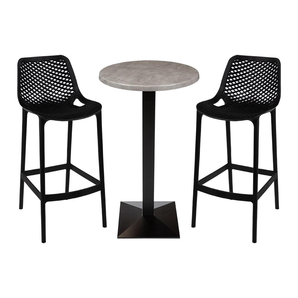 Round Ricardo High Pressed Resin Table Tops Cement Finish - Image 3