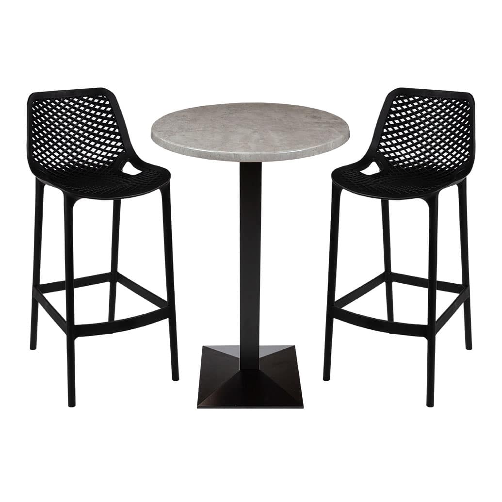 Round Ricardo High Pressed Resin Table Tops Cement Finish - Image 4