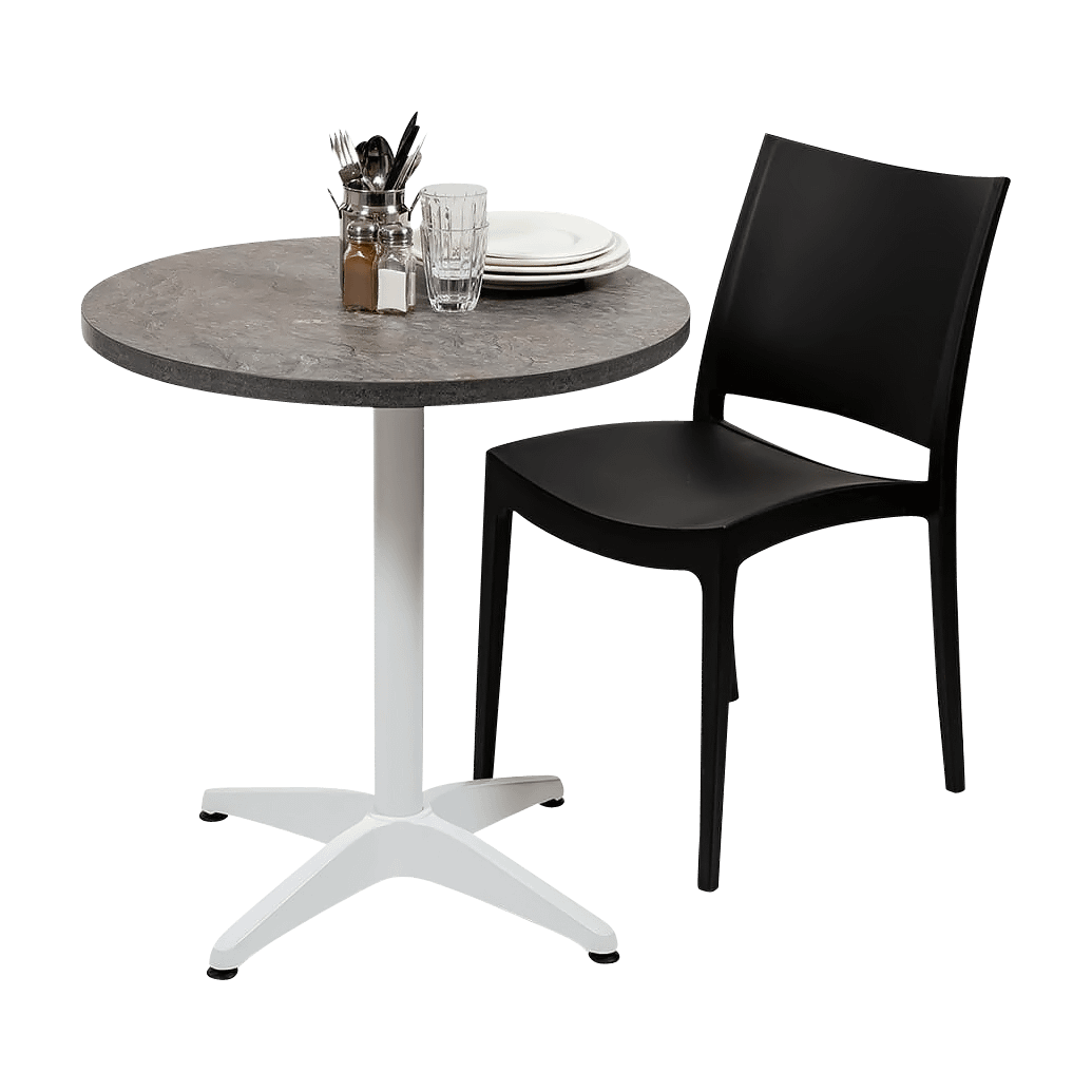 Round Ciro Melamine Table Top, Stone - Image 4