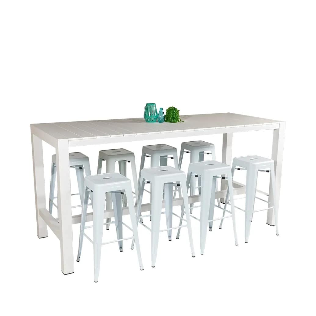 Cannes Aluminium & Polywood Outdoor Bar Table 230 x 90cm - Image 15