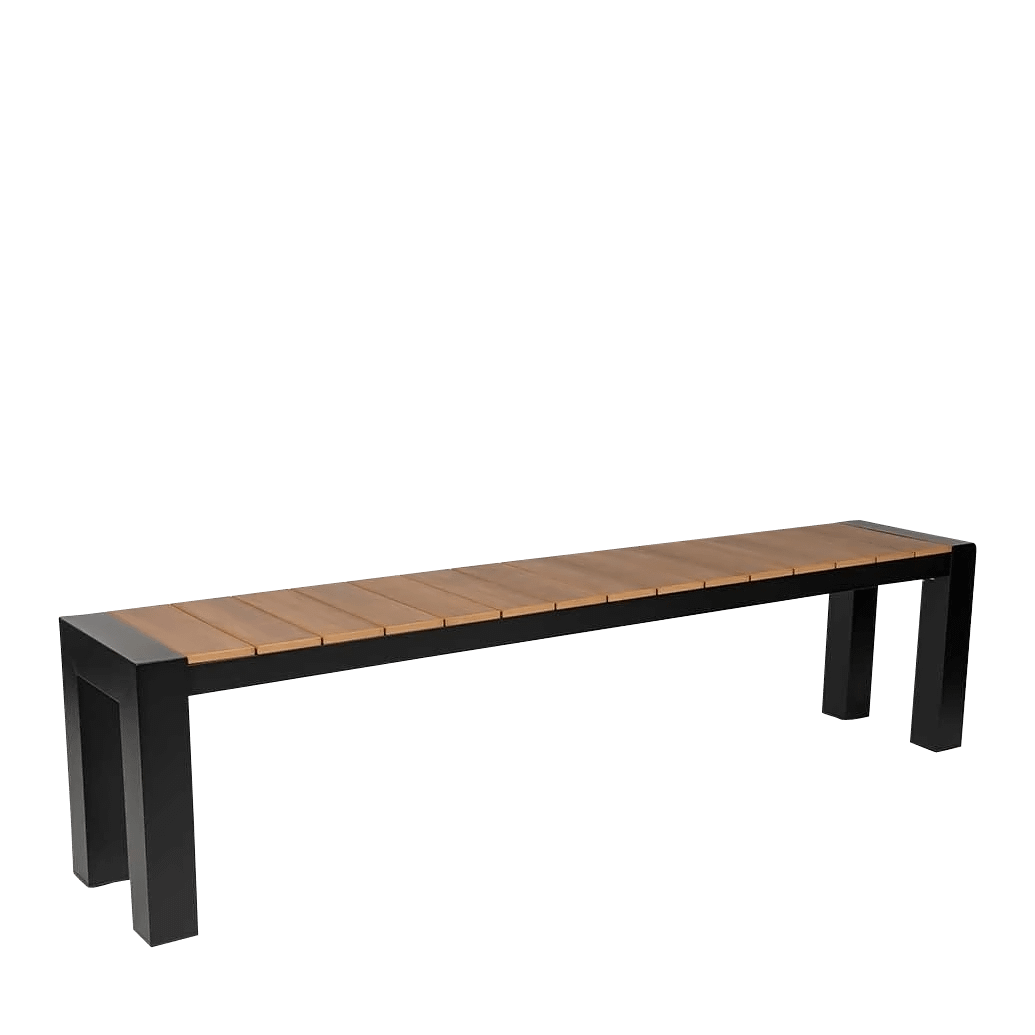 Cannes Aluminium Outdoor Bench with Polywood Top 185 x 35cm - Image 6