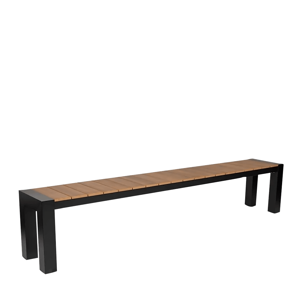 Cannes Aluminium Outdoor Bench with Polywood Top 230 x 35cm - Image 12