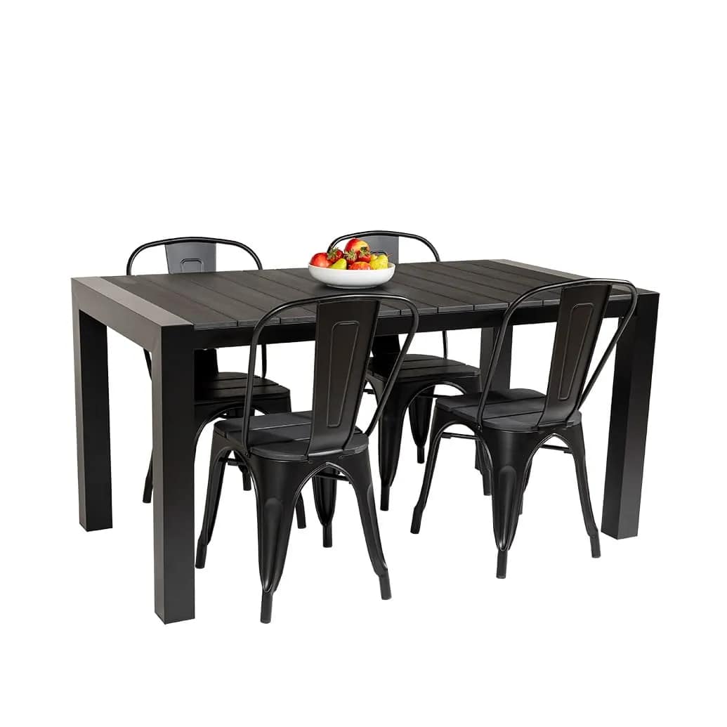 Cannes Aluminium & Polywood Outdoor Dining Table 151 x 80cm - Image 15
