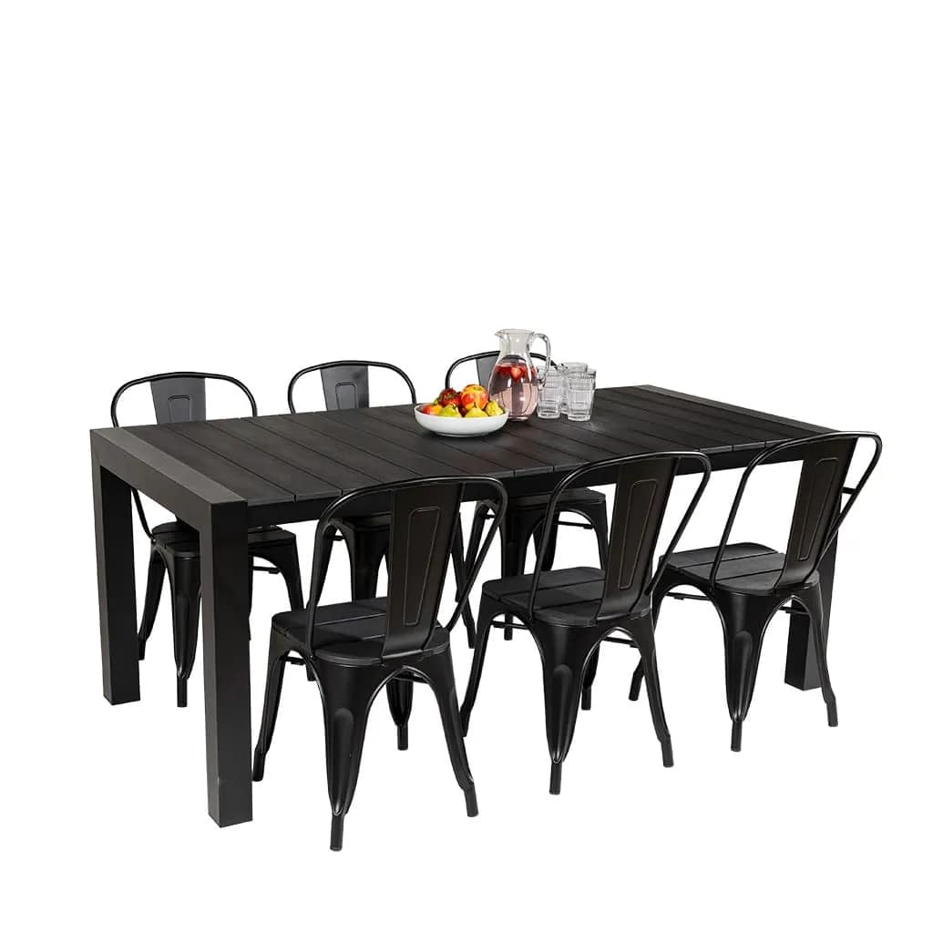 Cannes Aluminium & Polywood Outdoor Dining Table 185 x 90cm - Image 17