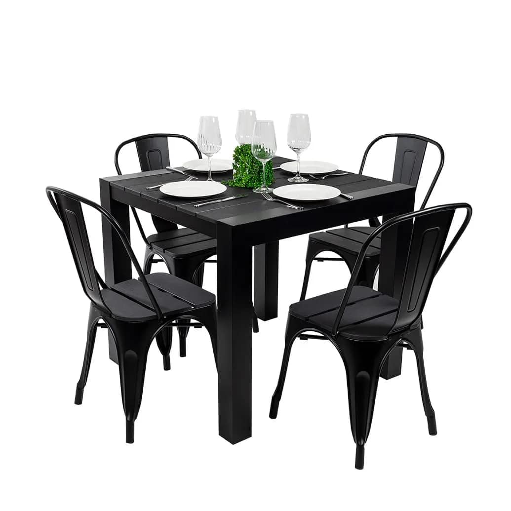 Cannes Aluminium & Polywood Outdoor Dining Table 84cm - Image 16