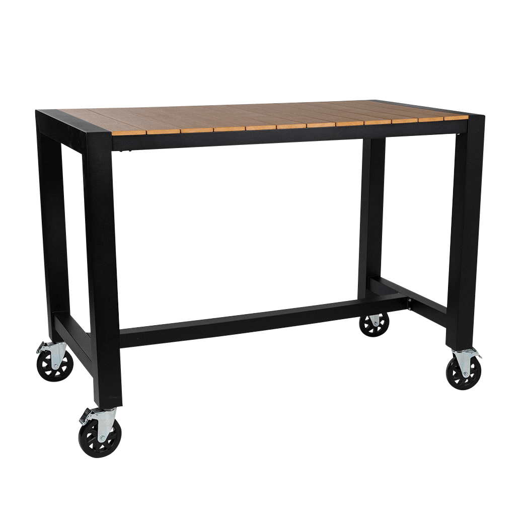 Cannes Aluminium & Polywood Outdoor Mobile Bar Table 151 x 80cm - Image 1