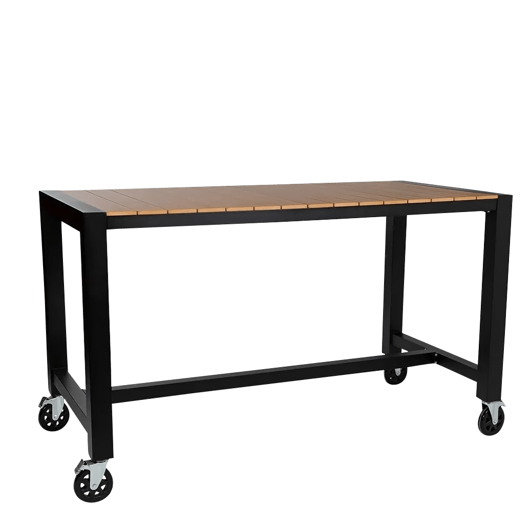 Cannes Aluminium & Polywood Outdoor Mobile Bar Table 185 x 90cm - Image 4