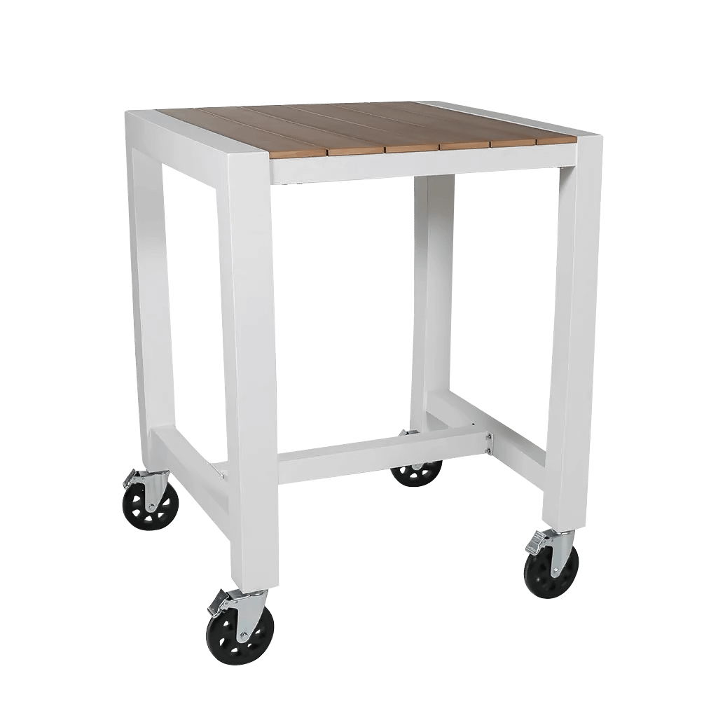 Cannes Aluminium & Polywood Outdoor Mobile Bar Table 84cm - Image 2
