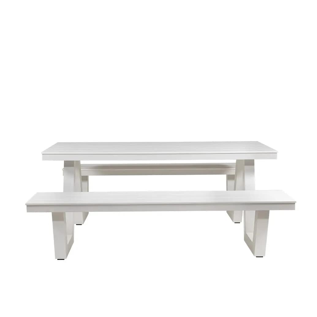 Wave Polywood & Aluminium Outdoor Picnic Table 180cm - Image 7