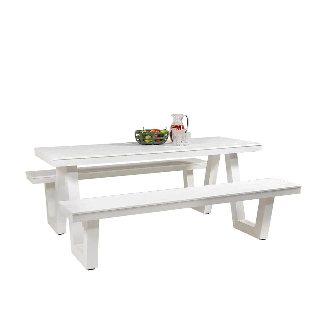 Wave Polywood & Aluminium Outdoor Picnic Table 180cm - Image 15