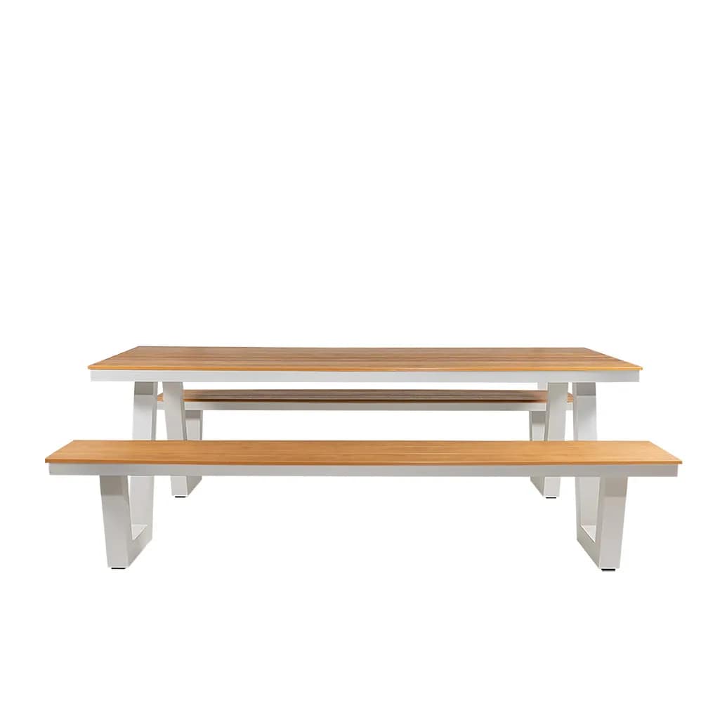 Wave Polywood & Aluminium Outdoor Picnic Table 220cm - Image 8
