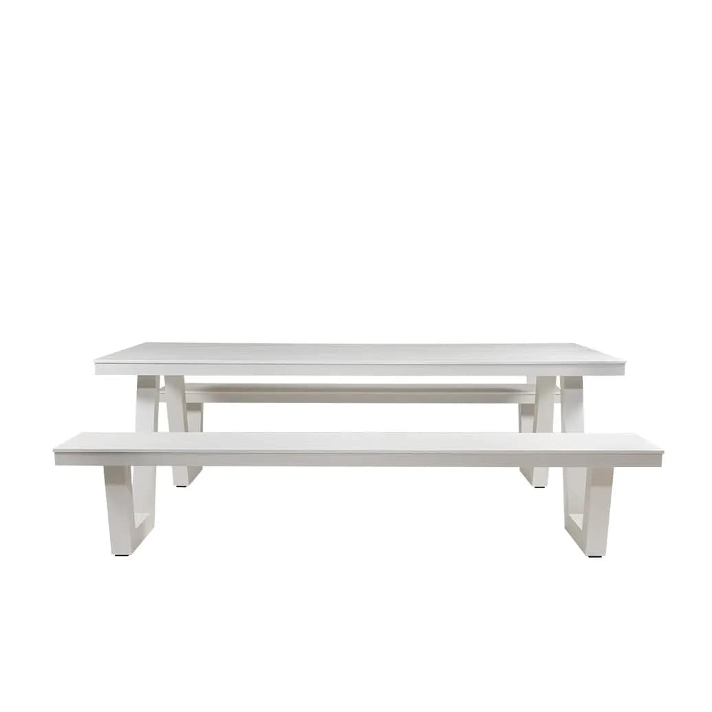 Wave Polywood & Aluminium Outdoor Picnic Table 220cm - Image 6