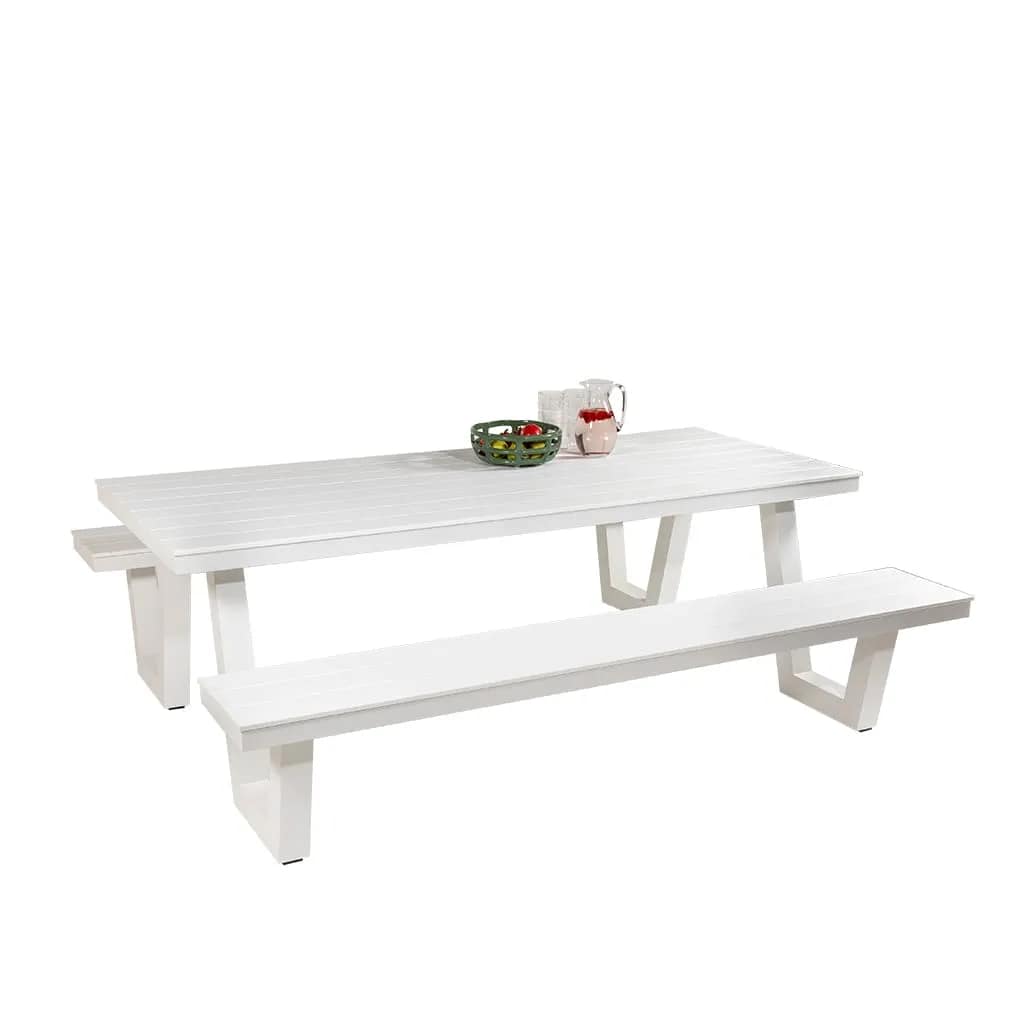Wave Polywood & Aluminium Outdoor Picnic Table 220cm - Image 14