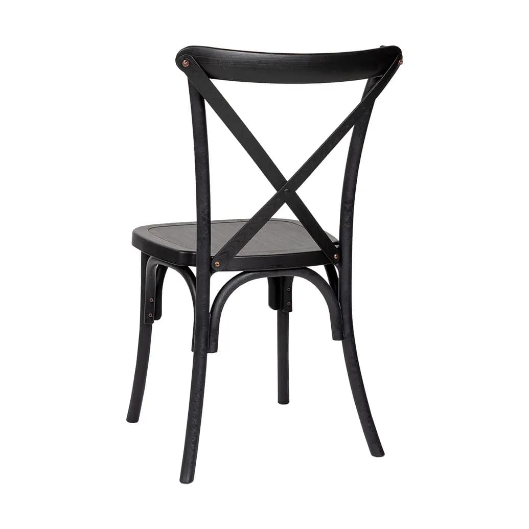 Polypropylene Provincial Crossback Chair with Timber Grain - Image 3