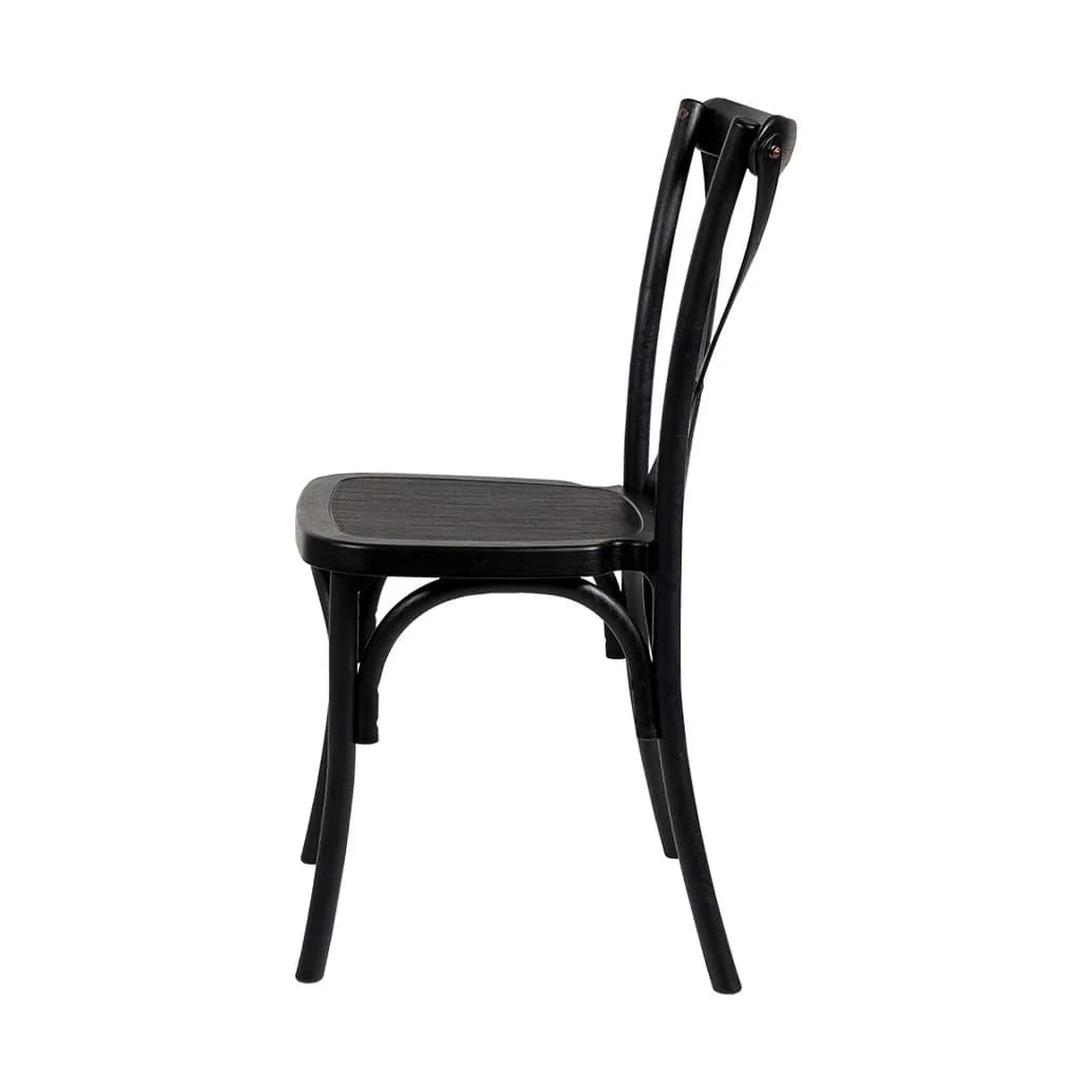 Polypropylene Provincial Crossback Chair with Timber Grain - Image 2