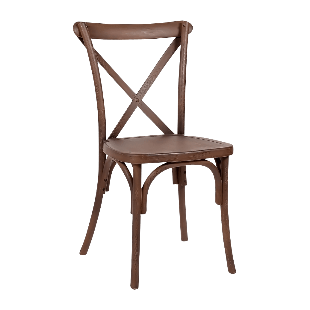 Polypropylene Provincial Crossback Chair with Timber Grain - Image 8