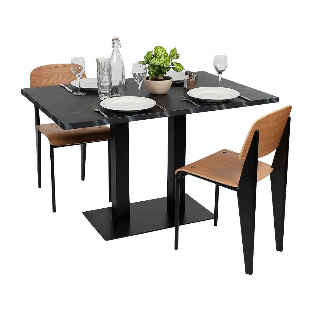 Rectangle Ciro Melamine Table Top, Black Marble - Image 4