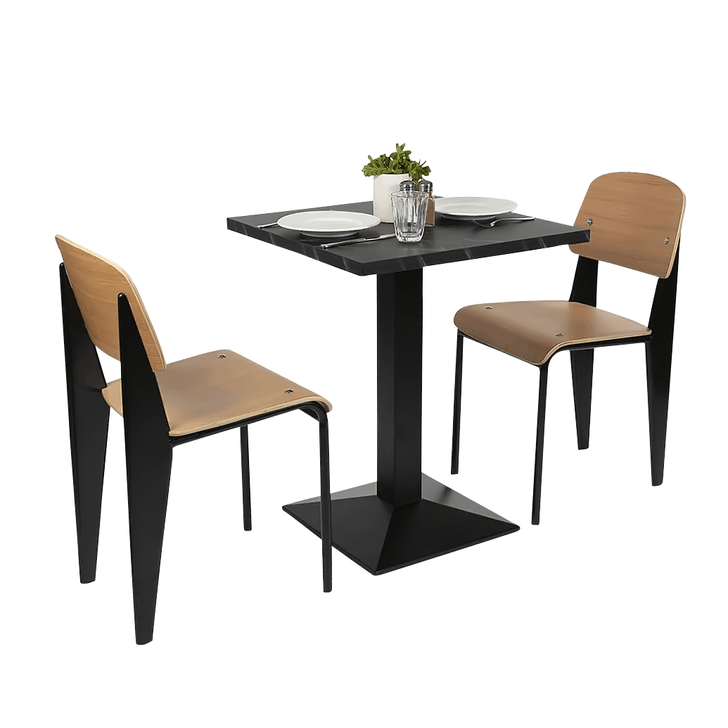 Square Ciro Melamine Table Top, Black Marble - Image 3