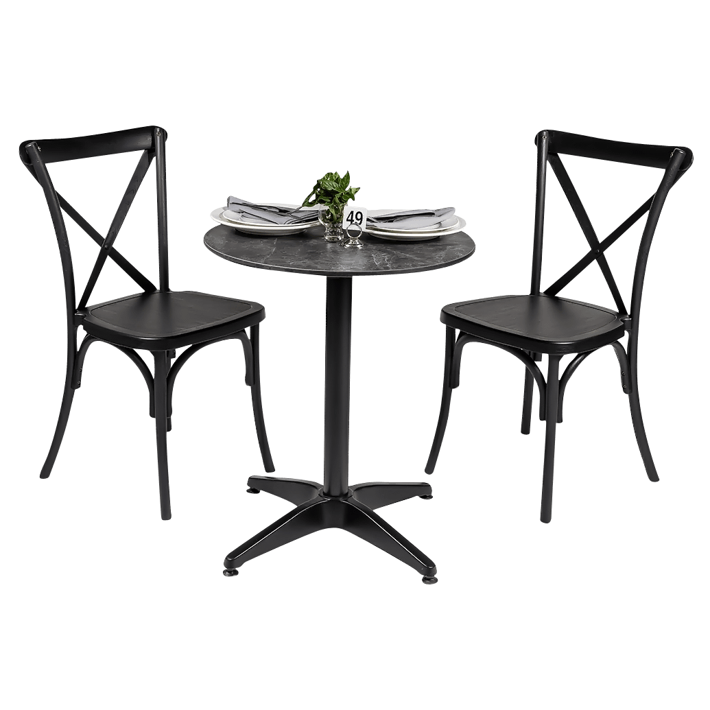 Polypropylene Provincial Crossback Chair with Timber Grain - Image 6