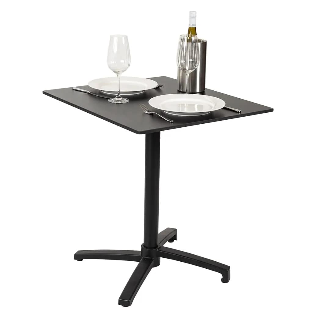Rectangle Diego High Pressed Laminate Table Top Black – 70 x 60cm - Image 3