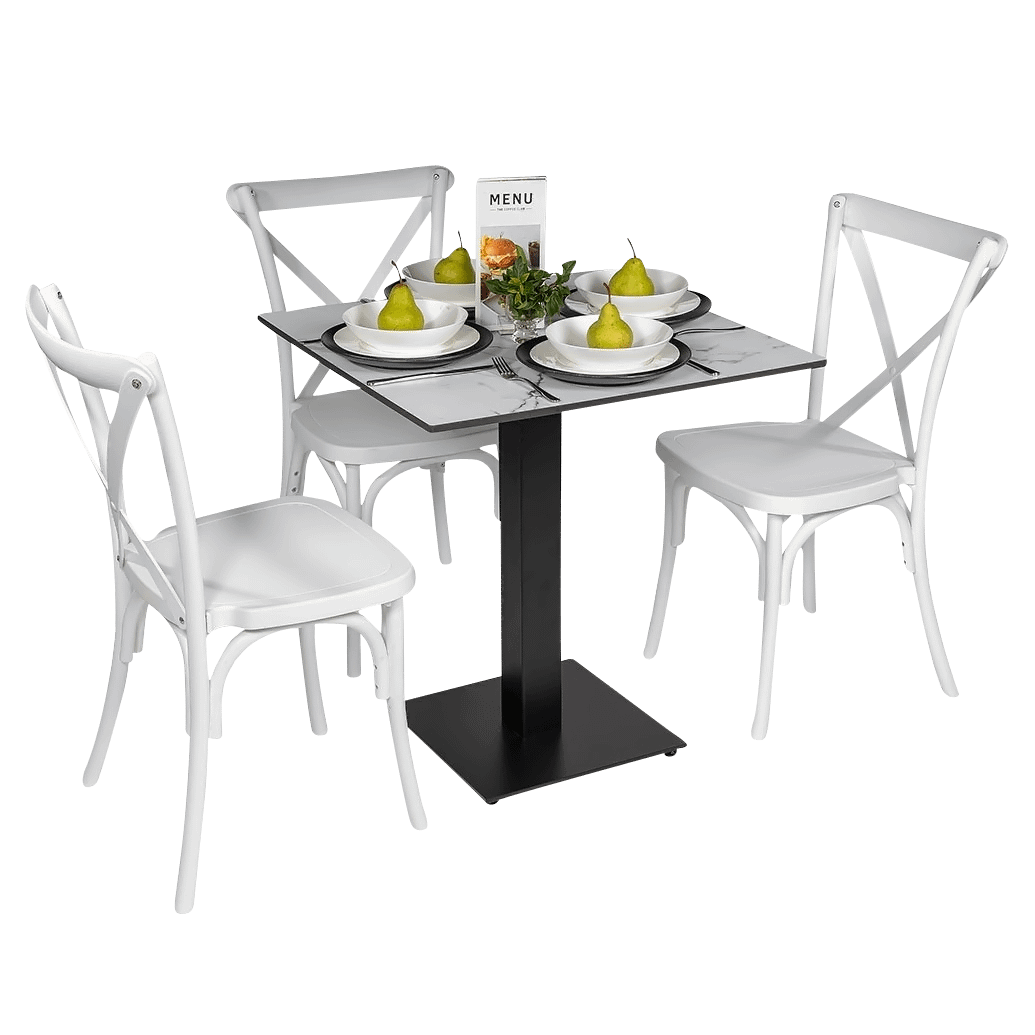 Square Diego Composite High Pressed Laminate Table Tops, White Marble - Image 4