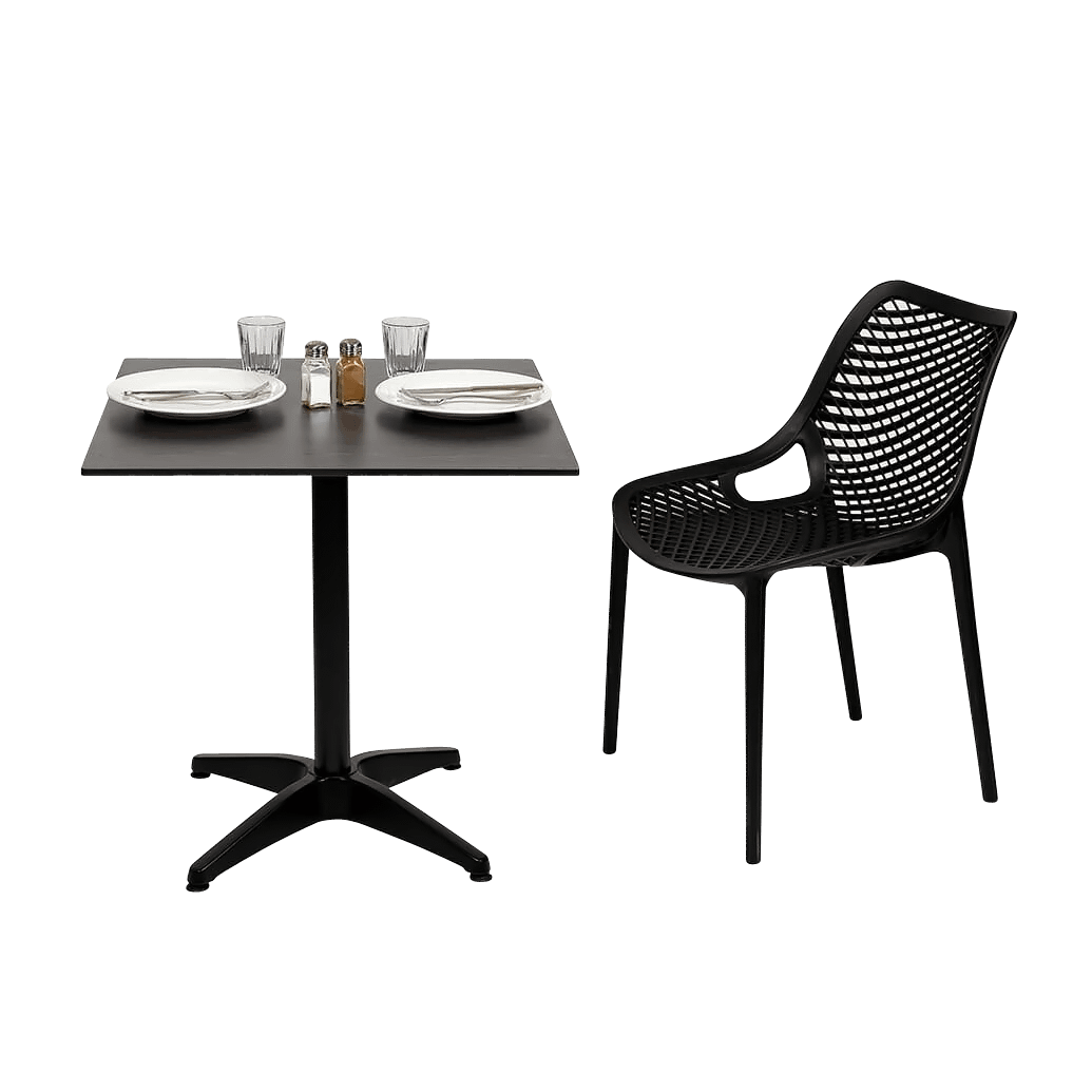 Square Diego Composite High Pressed Laminate Table Tops, Black Ash - Image 4