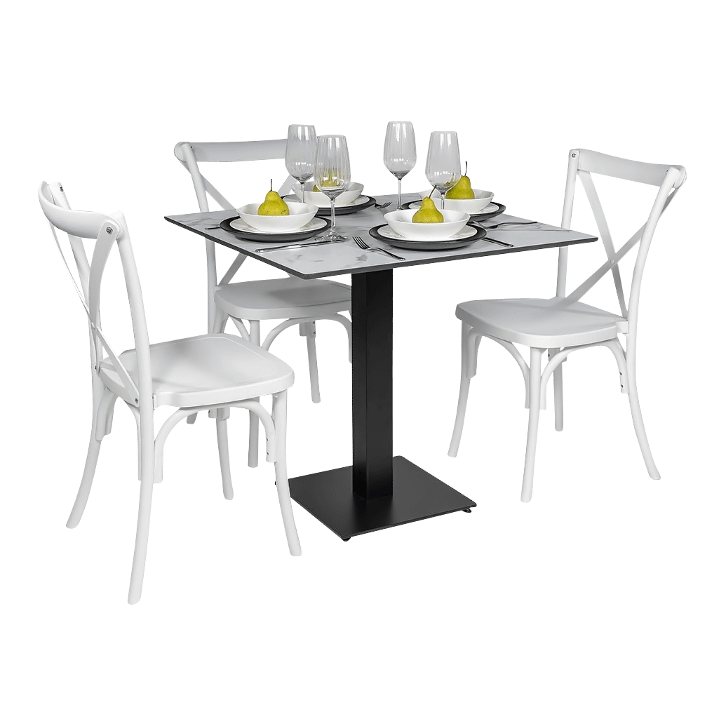 Square Diego Composite High Pressed Laminate Table Tops, White Marble - Image 5