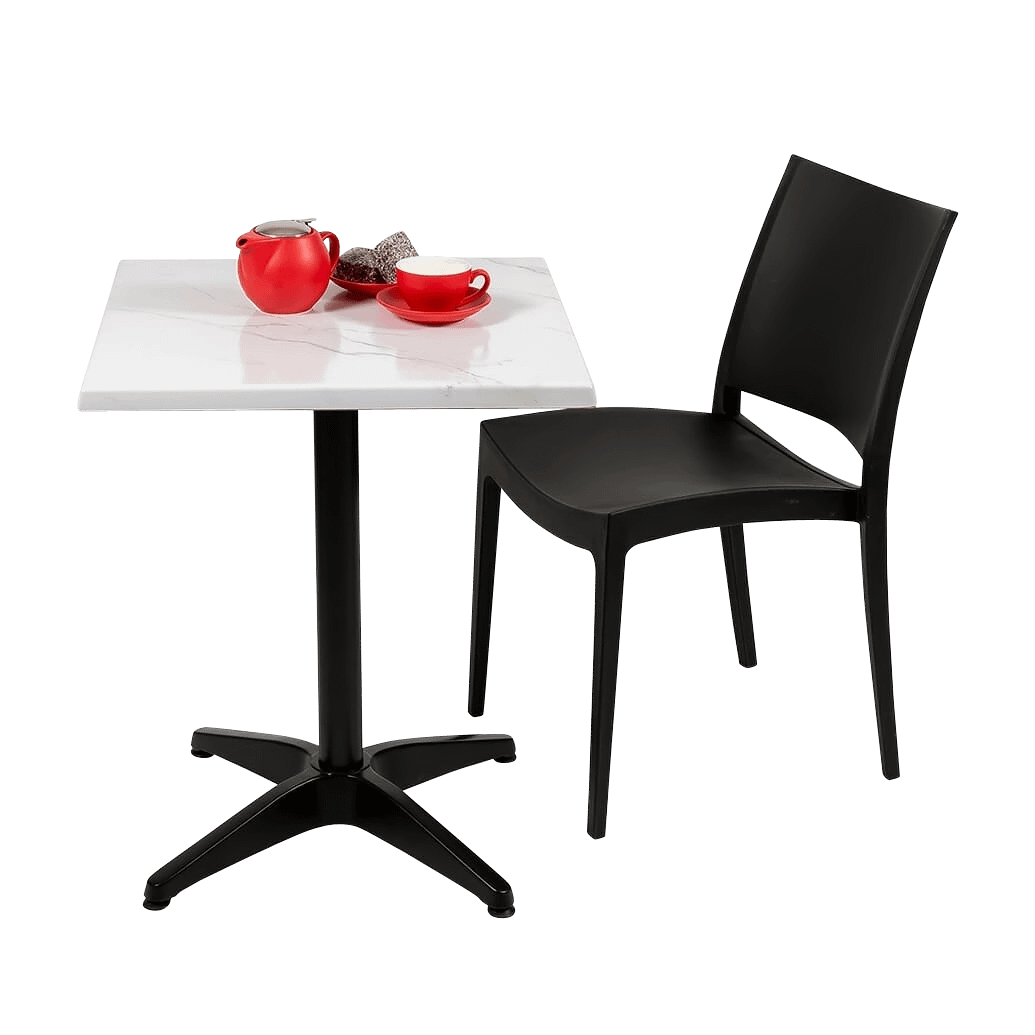Square Ricardo High Pressed Resin Table Tops, Marble White - Image 3