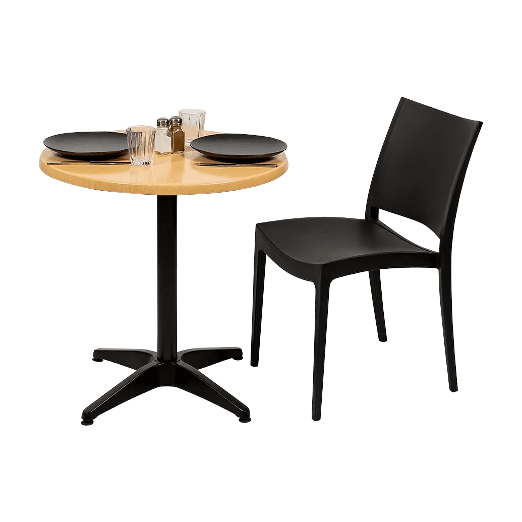 Round Ricardo High Pressed Resin Table Tops, Light Beech - Image 4