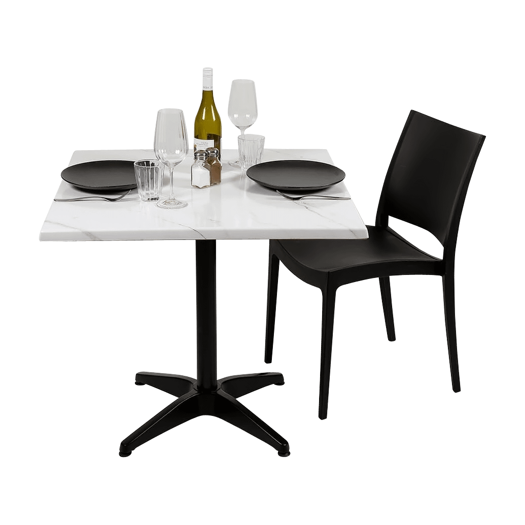 Square Ricardo High Pressed Resin Table Tops, Marble White - Image 4