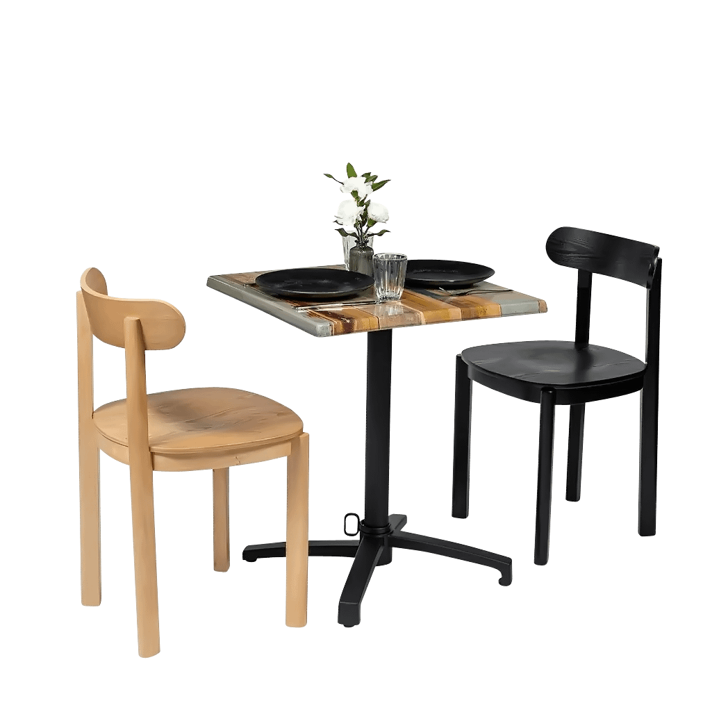 Square Ricardo High Pressed Resin Table Tops Reclaimed Wood Finish - Image 3