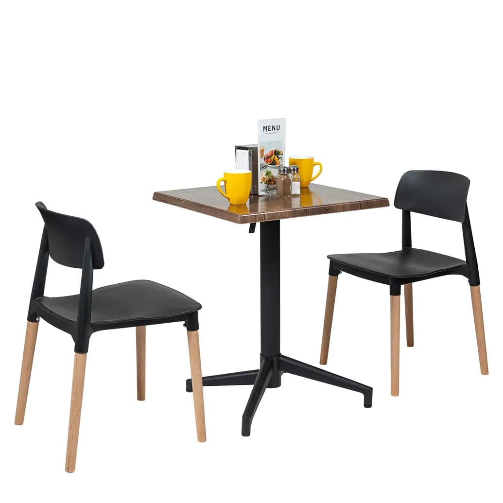 Square Ricardo High Pressed Resin Table Tops Walnut Finish - Image 3