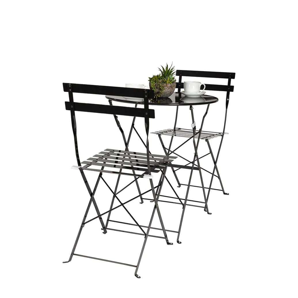 Vive Outdoor Folding Bistro Table and Chairs Set - Image 7