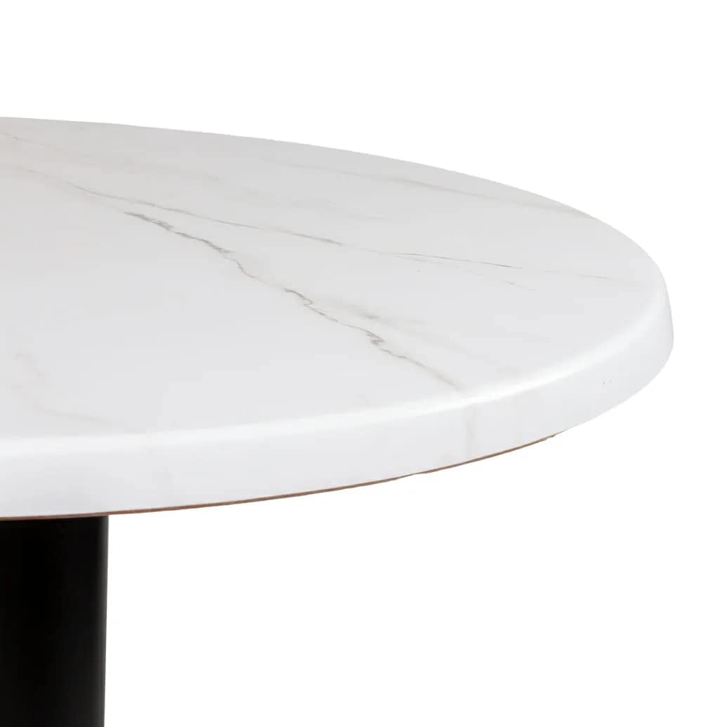 Round Ricardo High Pressed Resin Table Tops, Marble White - Image 2