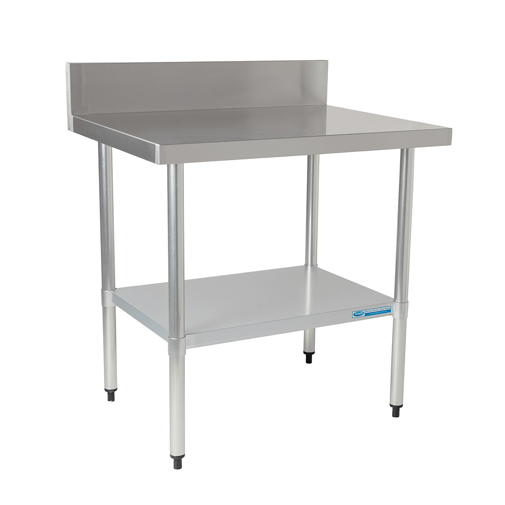 Economy 430 Grade Stainless Steel Splashback Bench, 900 x 610 x 900mm high - Image 1