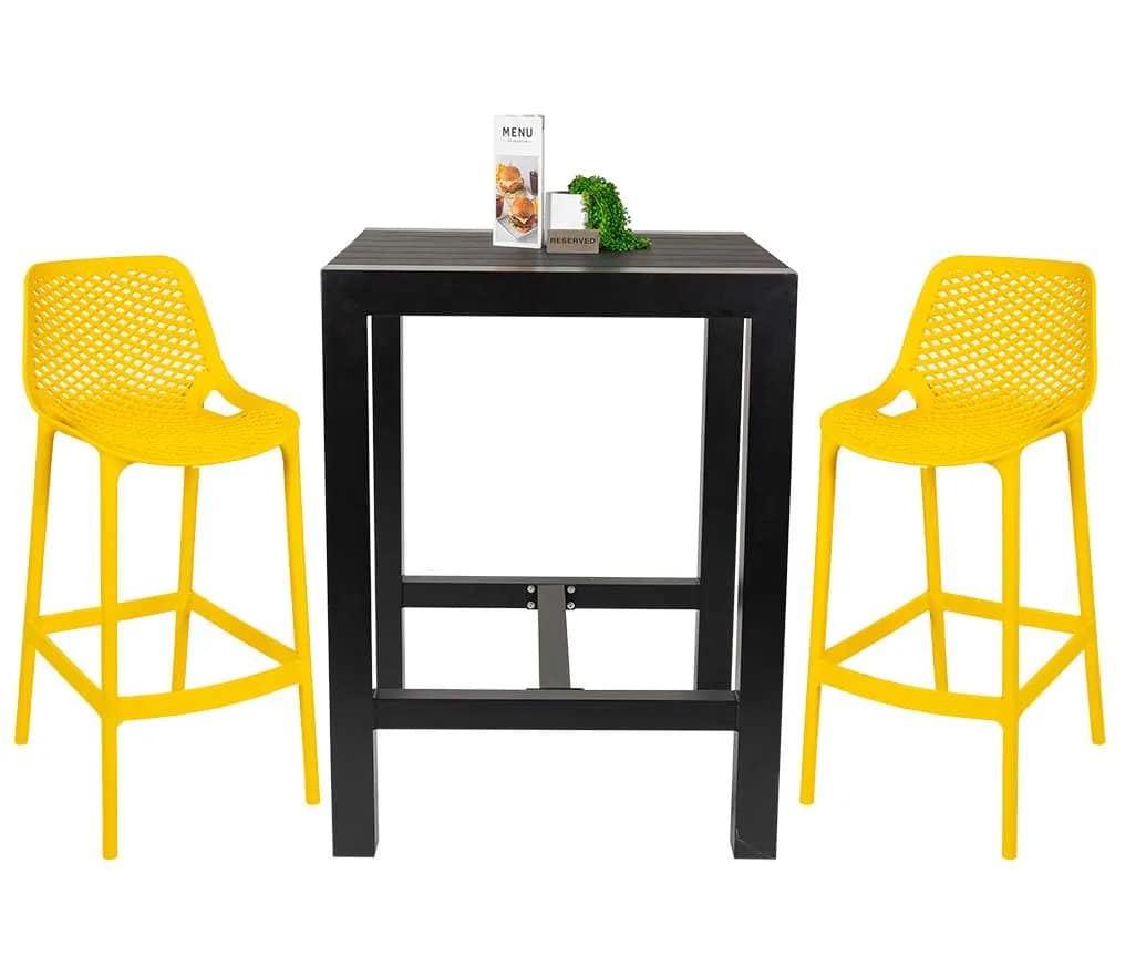 Cannes Aluminium & Polywood Outdoor Bar Table 84cm - Image 18