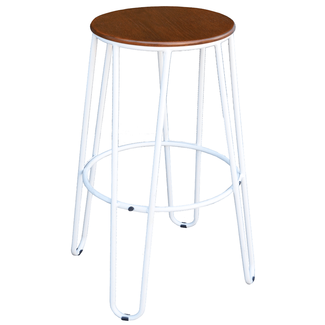 Hairpin-white--66cm Hairpin Kitchen Stool Gloss Seat - Image 1