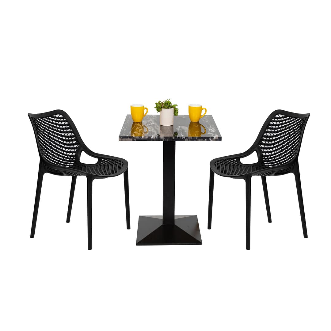 Square Adele Marble Table Top, Black - Image 4