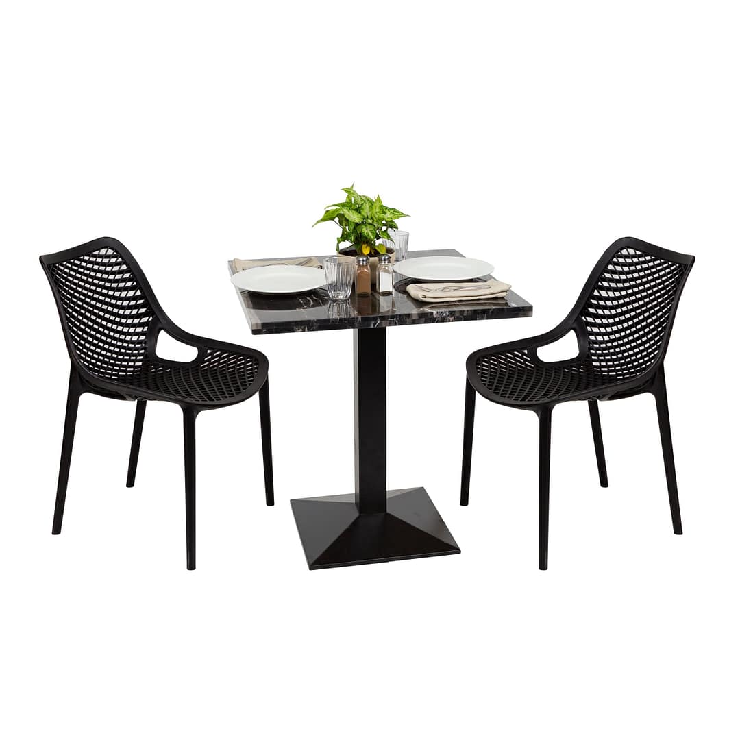 Square Adele Marble Table Top, Black - Image 5