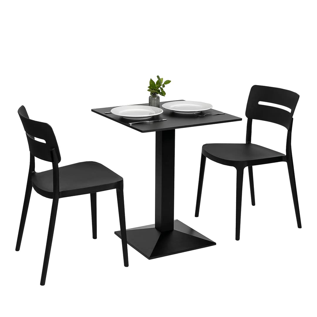 Square Diego Composite High Pressed Laminate Table Tops Black - Image 3