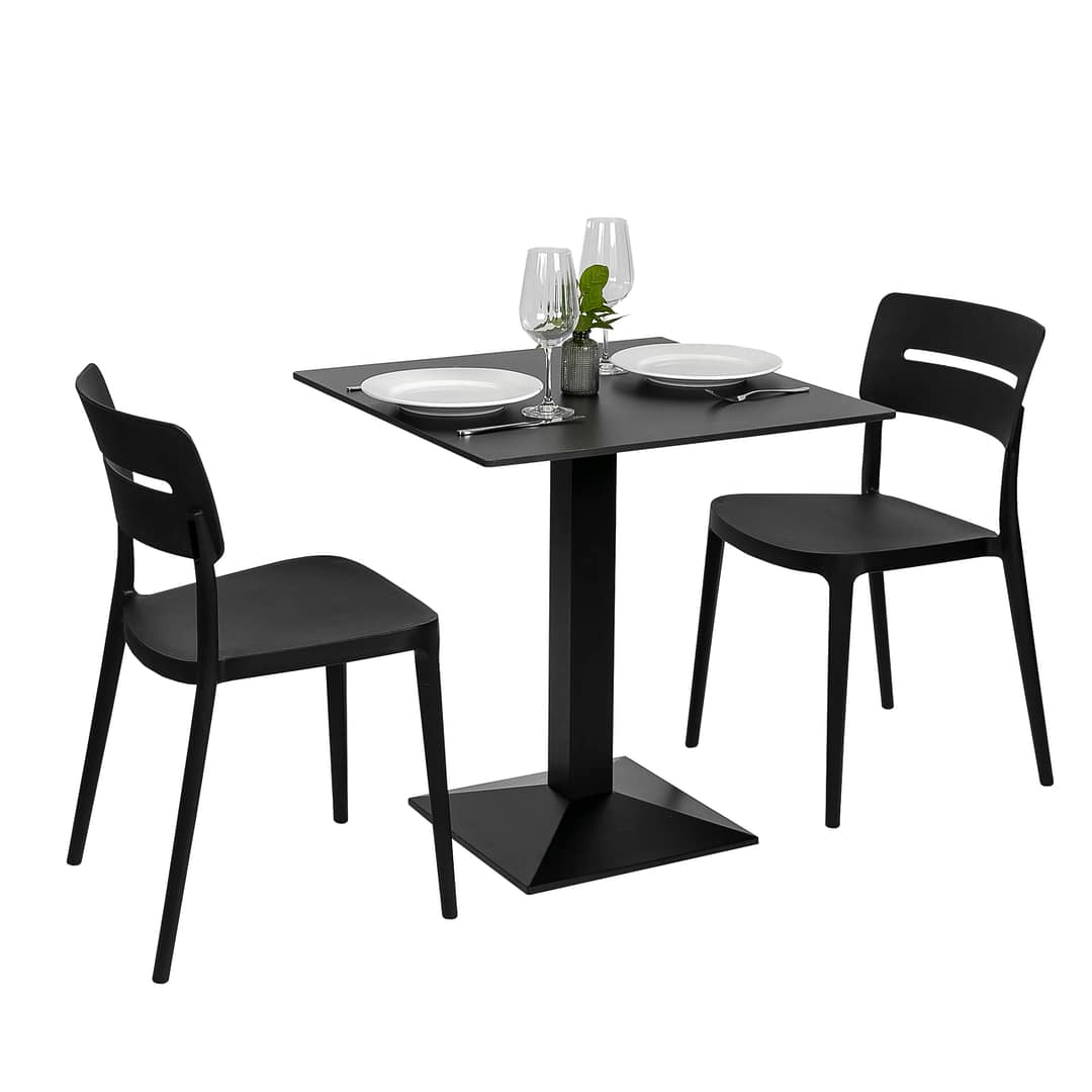 Square Diego Composite High Pressed Laminate Table Tops Black - Image 4