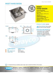 Handbasin Top In Bowl Stainless Steel 15Lt 300 x 250mm sink - Image 4